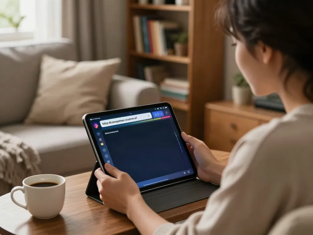 Engaging conversation with an AI companion on https://companion.crushon.ai/ in a cozy living room setting.